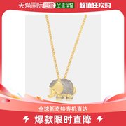 香港直邮潮奢begÜmkhan女士24kt大象水晶镀金项链