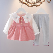 婴儿童装女童春季套装洋气，1-3岁春装公主外出服2女宝宝长袖两件套