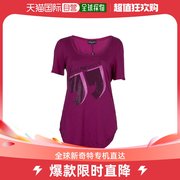 香港直发armani阿玛尼女士粉紫色印花宽松T恤衫P2T01JP23EJ852