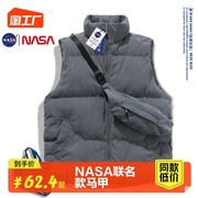 NASA联名灯芯绒马甲男士秋冬季潮牌羽绒棉衣休闲保暖加厚外套