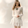 RECIT原创设计 法式少女镂空蕾丝百搭白色双层蛋糕裙蓬蓬半身裙女