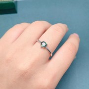 天然蓝宝石戒指925银镶嵌气质复古发饰简约女戒订婚结婚食指戒