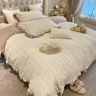 韩式兔兔绒四件套冬季床笠保暖牛奶绒，床上用品加厚珊瑚绒床单被套