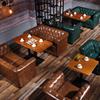 复古欧式主题西餐厅沙发卡座酒吧清吧咖啡厅甜品奶茶店桌椅组合
