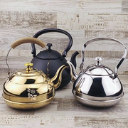 不锈钢茶壶商用水壶餐饮围炉，煮茶带网餐馆酒店餐厅，饭店茶水壶金色