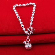 纯银珠珠手链女款铃铛转运珠简约民族风饰品刻字新年礼物送女友