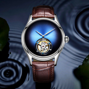 品牌机械镂空全自动男瑞士手表简约时尚，真皮精钢国产腕表
