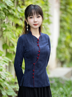 筠雅唐装女中国风中式盘扣，上衣年轻款禅意素衣，茶服女民族风女装