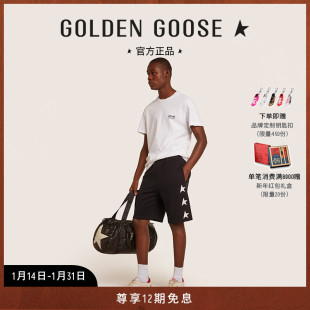goldengoose男装starcollection黑色棉质五分裤，运动裤短裤