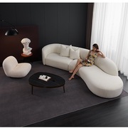 北欧轻奢小户型客厅极简现代科技布沙发意式布艺转角异形组合沙发