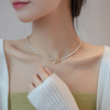 法国设计师misschoo迷你进口珍珠，项链s925纯银，天鹅颈锁骨链