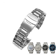 适用卡西欧EF-544D实心不锈钢表带男表钢带表链精钢手表配件