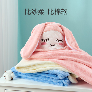 欧孕儿童浴巾宝宝婴儿浴袍带帽可穿式斗篷大童男童包被冬季毛巾