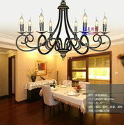 欧式客厅吊灯铁艺地中海田园6头蜡烛书房餐厅卧室灯具简约美式灯