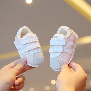 春秋冬季女宝宝二棉鞋1一2-3岁男小童，阿甘鞋加绒婴儿软底学步鞋子
