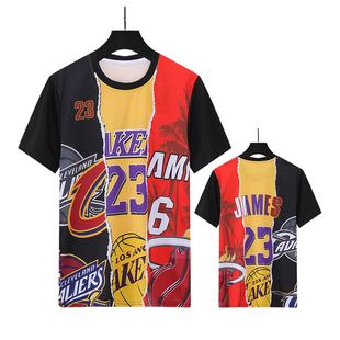 NBA科比kobe纪念T恤詹姆斯黑曼巴男女宽松短袖夏季潮流嘻哈篮球衣