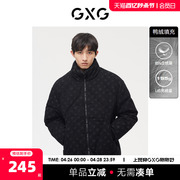 GXG奥莱 22年短款老花满印羽绒服男牛仔立领加厚外套 冬季