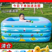 婴儿充气游泳池家用儿童宝宝折叠洗澡桶充气便携加厚户外戏水池