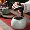 汝窑茶叶罐家用创意时尚开片可养存茶罐礼盒绿茶密封罐中号陶瓷罐