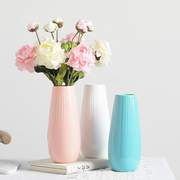 陶瓷花瓶日式客厅白色小清新干花，插花创意洽谈桌花器简约现代摆件