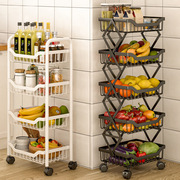 可折叠厨房水果蔬菜置物架果蔬收纳架落地可移动多层放菜架免安装