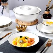 碗碟套装 家用组合欧式简约轻奢景德镇陶瓷器骨瓷餐具套装碗盘筷