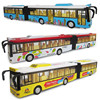 加长公交车汽车模型可弯曲合金玩具车声光公共汽车回力儿童玩具车