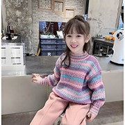 女童毛衣2023韩版洋气，加绒加厚上衣，宝宝秋冬装儿童针织毛线衫