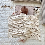 upupfour出口品质新生婴儿盖毯抱被空调毯纯棉，包裹巾毯盖毯推车毯