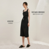 亦谷高级感黑色吊带连衣裙女2024夏法式(夏法式)气质方领优雅百搭裙子