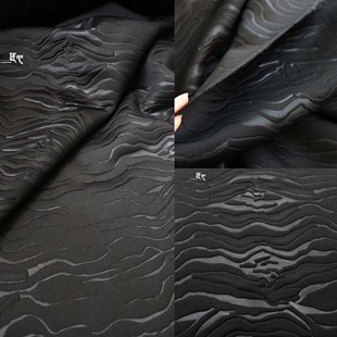 空气层黑色激光镂刻廓形挺括太空棉，外套卫衣裤装设计师面料