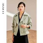 2022年春秋工装风衣外套女小个子大衣短款设计感气质早春韩版