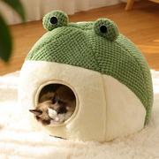 猫窝冬季保暖可拆洗猫房子，半封闭式猫咪冬天睡觉的窝四季通用猫床