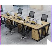 简洁六人位台式承重电脑办公桌坚固现代简约职员员U工桌北欧公司