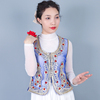 2023新疆舞蹈演出服女士夏季网纱薄款马甲广场舞舞蹈透气坎肩