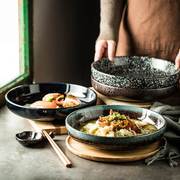 日式餐具深盘陶瓷菜盘子创意碟子家用碗盘套装西餐盘汤盘装菜盘子