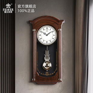 霸王钟表中式仿古古典挂钟，客厅简约摆钟，家用静音大号欧式音乐时钟