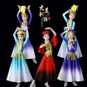 儿童新疆维吾族舞蹈演出服维族裙子手鼓舞表演服装少数民族大摆裙
