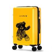 高档法国luelu熊卡通(熊卡通，)拉杆箱20寸可爱行李箱女万向轮小清新旅行