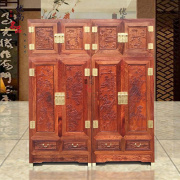 红木家具缅甸花梨木雕花顶箱柜，四门衣柜实木大衣柜，储物柜卧室组合