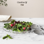 Orrefors 进口手工水晶玻璃盘家用 Carat北欧创意水果沙拉碟盘ins