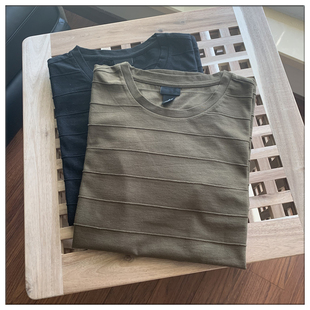 hm8mz 瑞典单 短袖T恤男装夏季纯棉休闲横条条纹纯色圆领打底半