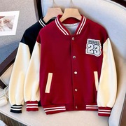 韩国女童棒球服外套2023年春季加绒时髦网红短款儿童夹克上衣