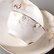 陶瓷碗高档2021家用简约欧式餐具金边现代饭碗寸65寸面碗