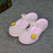 夏季亲子母女鞋儿童鞋洞洞鞋，女童包头凉鞋，学生凉拖鞋果冻沙滩鞋软