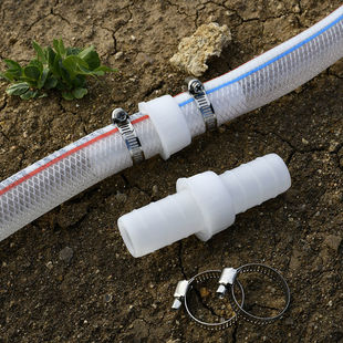 4分6分1寸软管快速接头塑料水管修补活接头，双通头农用胶管连接件