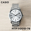 卡西欧手表casiomtp-v001d-7b商务，休闲复古简约钢带，防水指针表