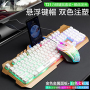 力镁t21背光电脑，键鼠套装有线游戏键盘，鼠标套装发光usb鼠标键盘