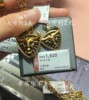 香港六福珠宝990足金黄金黑金牛头吊坠黄金吊坠不含项链