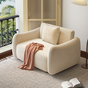 现代简约单人沙发床可折叠小户型客厅阳台沙发书房坐卧两用奶油风